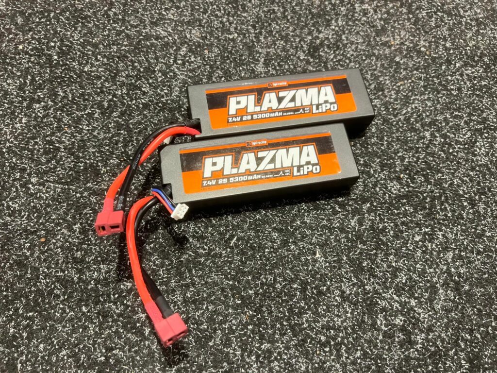 2x hpi plazma 7.4v 5300mah 40c 80c lipo battery pack in een top staat met garantie!