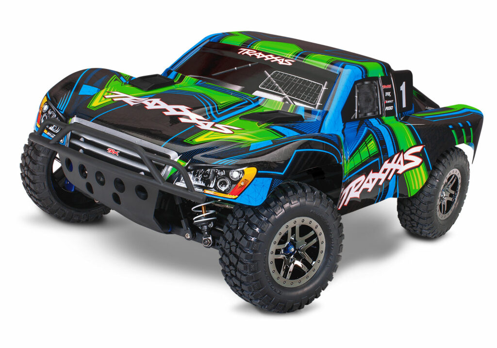 traxxas slash 4×4 ultimate brushless shourt course truck rtr tsm 2.4ghz (clipless body versie 2023) groen