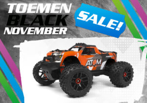 maverick atom 1/18 4wd electric monster truck – oranje