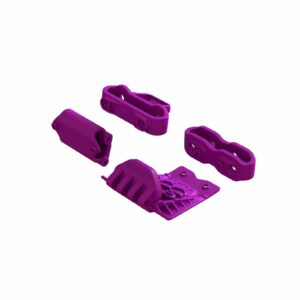 arrma lower skid and bumper mount set, purple ara320769