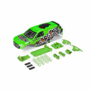 arrma gorgon painted decaled trimmed body set, green ara402356