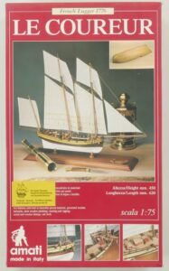 amati french lugger 1776 houten scheepsmodel 1:75