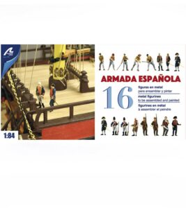 artesania latina new set of 16 metal figurines with accessories for spanish navy ships