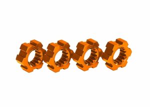 traxxas wheel hubs, hex, aluminum (orange anodized) (4) trx7756 orng