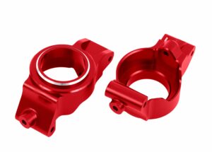 traxxas caster blocks (c hubs), 6061 t6 aluminum (red anodized), left & right trx7832 red