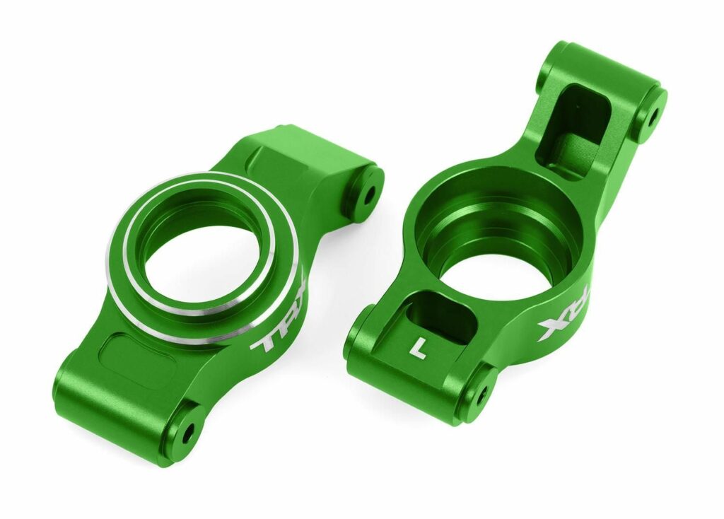 traxxas carriers, stub axle (green anodized 6061 t6 aluminum) (left & right) trx7852 grn