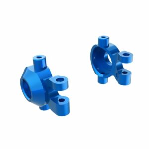 traxxas steering blocks, 6061 t6 aluminum (blue anodized) (left & right)/ 2.5x12mm bcs (with threadlock) (2)/ 2x6mm ss (with threadlock) (4) trx9737 blue