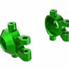 traxxas steering blocks, 6061 t6 aluminum (green anodized) (left & right)/ 2.5x12mm bcs (with threadlock) (2)/ 2x6mm ss (with threadlock) (4) trx9737 grn