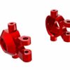 traxxas steering blocks, 6061 t6 aluminum (red anodized) (left & right)/ 2.5x12mm bcs (with threadlock) (2)/ 2x6mm ss (with threadlock) (4) trx9737 red
