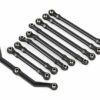 traxxas suspension link set, complete (front & rear) (includes steering link (1), front lower links (2), front upper links (2), rear links (4)) (assembled hollow balls) (fits 1/18 scale vehicles long wheelbase) trx9842