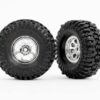 traxxas tires & wheels, assembled (chrome 1.0' wheels, mickey thompson baja pro xs 2.4x1.0' tires) (2)