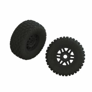 arrma dboots fortress lp tire set glued black (2) ara550110