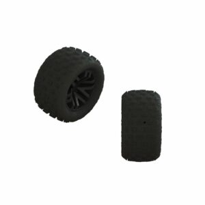 arrma dboots 'fortress' tire set glued (black) (2 pairs) ara550112