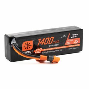 spektrum 7.4v 1400mah 2s 30c smart g2 lipo battery: ic2 connector spmx142s30h2