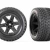 traxxas tires & wheels, assembled, glued (2.8') (rxt black wheels, gravix tires, foam inserts) (4wd electric front/rear, 2wd electric front only) (2) (tsm rated) trx6764