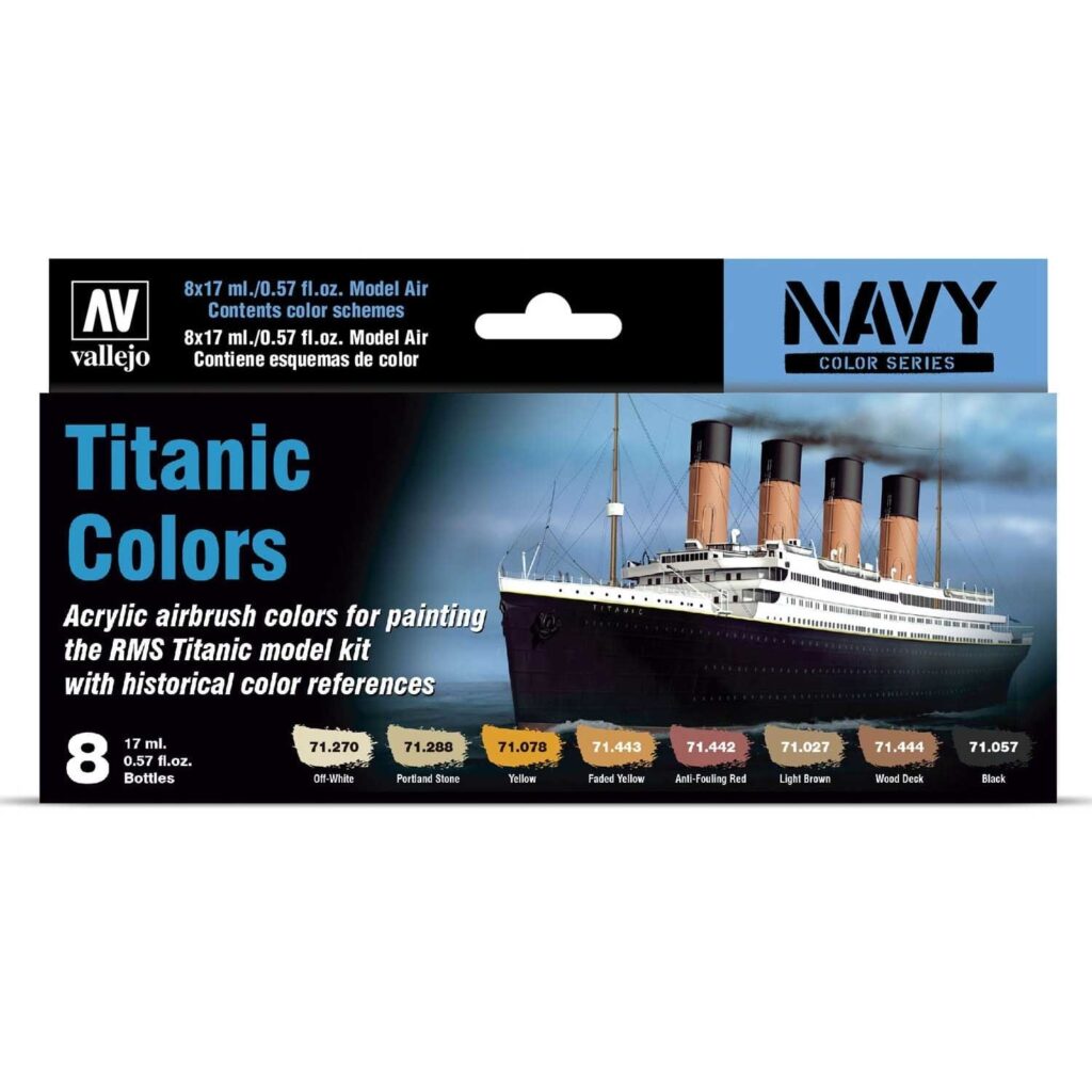 vallejo model air titanic kleuren 8 kleuren 17ml 71646