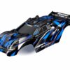 traxxas body, rustler 4x4 ultimate, blue (painted, decals applied) (assembled with front & rear body mounts and rear body support for clipless mounting) trx6749 blue