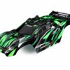 traxxas body, rustler 4x4 ultimate, green (painted, decals applied) (assembled with front & rear body mounts and rear body support for clipless mounting) trx6749 grn