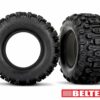 traxxas tires, sledgehammer (belted, dual profile (4.3' outer, 5.7' inner)) (left & right)/ foam inserts (2) trx7870