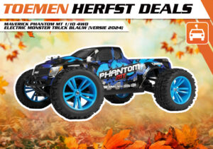 maverick phantom mt 1/10 4wd electric monster truck blauw (versie 2024)