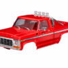 traxxas body, ford f 150 truck (1979), complete, red (includes grille, side mirrors, door handles, roll bar, windshield wipers, side trim, & clipless mounting) (requires #9834 front & rear bumpers) trx9812 red