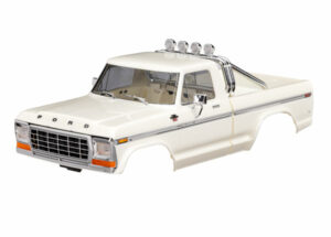traxxas body, ford f 150 truck (1979), complete, white (includes grille, side mirrors, door handles, roll bar, windshield wipers, side trim, & clipless mounting) (requires #9834 front & rear bumpers) trx9812 wht