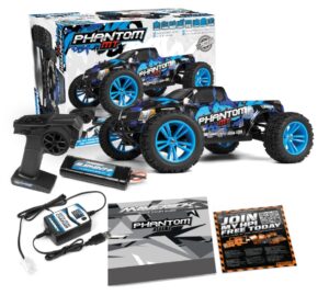 maverick phantom mt 1/10 4wd electric monster truck blauw (versie 2024)