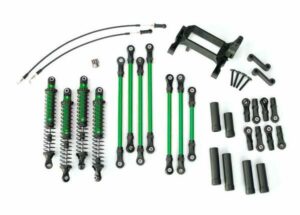 traxxas long arm lift kit, trx 4, complete (includes green powder coated links, green anodized shocks) trx8140 grn