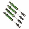 traxxas shocks, gts, aluminum (green anodized) (assembled without springs) (4) (for use with #8140 trx 4 long arm lift kit) trx8160 grn
