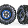 traxxas tires & wheels, assembled, glued (trx 4 sport 2.2' gray, blue beadlock style wheels, canyon trail 5.3x2.2' tires) (2) trx8181 blue