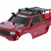 traxxas body, trx 4 sport, complete, red (painted, decals applied) (includes grille, side mirrors, door handles, windshield wipers, expedition rack, & clipless mounting) (requires #8080x inner fenders) trx8213 red