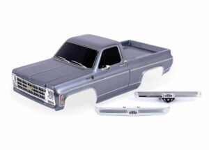 traxxas body, chevrolet k10 truck (1979), complete, silver (painted, decals applied) (includes grille, side mirrors, door handles, windshield wipers, front & rear bumpers, clipless mounting) (requires #9288 inner fenders) trx9212 slvr