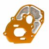 traxxas plate, motor, machined 6061 t6 aluminum (orange anodized) (4mm thick)/ 3x10mm cs with split and flat washer (2) trx9490 orng