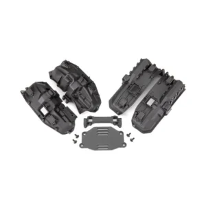 traxxas fenders, inner (narrow), front & rear (for clipless body mounting) (2 each)/ rock light covers (8) battery plate/ body mount/ 3x8 flat head screws (4)/ 2.5x6 cs (10) trx8080x