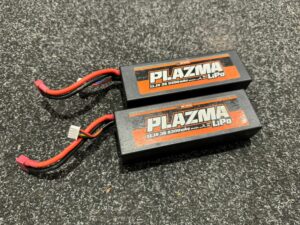 2x hpi plazma 11.1v 5300mah 40c 80c lipo battery pack gebruikt maar met garantie!