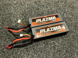 2x hpi plazma 11.1v 3200mah 40c 80c lipo battery pack echt als nieuw!