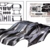 traxxas body, maxx slash, prographix (graphics are printed, requires paint & final color application)/ decal sheet (includes body support, body plastics, latches, & hardware for clipless mounting) trx10211x