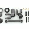 traxxas steering bellcranks, draglink (gray anodized 6061 t6 aluminum)/ bellcrank bushing (1)/ 3x20mm bcs (with threadlock) (2)/ 3x20mm bcs (with threadlock) (2)/ 3x20mm shoulder screws (with threadlock) (2)/ 3x15mm bcs (with threadlock) (1)/ 3x10mm cs trx10246 gray