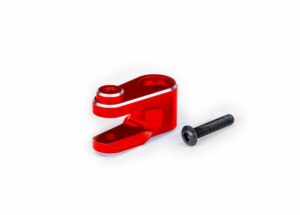 traxxas servo horn, steering, 6061 t6 aluminum (red anodized)/ 3x15mm bcs (with threadlock) (1) trx10247 red