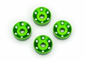 traxxas wheel washers, machined aluminum, green (4) trx10257 grn
