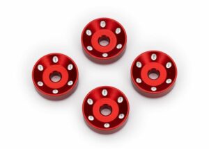 traxxas wheel washers, machined aluminum, red (4) trx10257 red