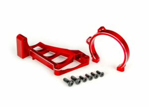 traxxas motor mounts (front & rear) (red anodized 6061 t6 aluminum)/ 3x10mm ccs (with threadlock) (4)/ 4x12mm bcs (with threadlock) (2) (for use with #3483 motor) trx10262 red