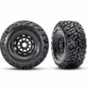 traxxas tires & wheels, assembled, glued, left (1), right (1) (black wheels, maxx slash belted tires, foam inserts) (17mm splined) (tsm rated) trx10272