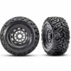 traxxas tires & wheels, assembled, glued, left (1), right (1) (charcoal gray wheels, maxx slash belted tires, foam inserts) (17mm splined) (tsm rated) trx10272 gray