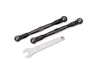 traxxas toe links, front (tubes gray anodized, 7075 t6 aluminum, stronger than titanium) (88mm) (2)/ rod ends, rear (4)/ rod ends, front (4)/ aluminum wrench (1) trx8948 gray
