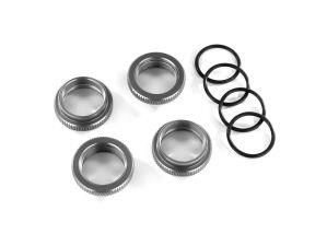 traxxas spring retainer (adjuster), gray anodized aluminum, gt maxx shocks (4) (assembled with o ring trx8968 gray