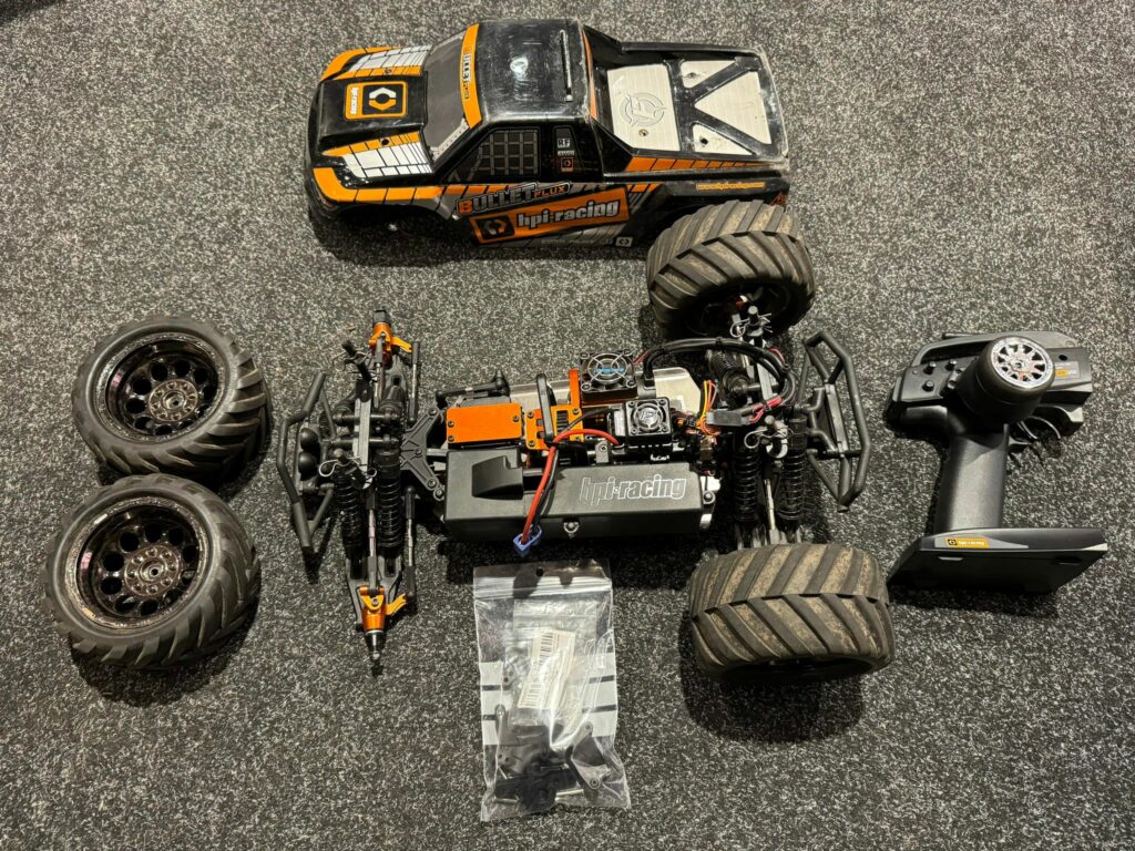 hpi bullet mt flux 4wd 1/10 brushless monster truck rtr 2.4ghz (opknapper / heeft wat werk nodig)!