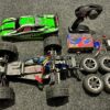 traxxas rustler 2wd vxl brushless electro buggy met 2e set banden + tuning onderdelen + brushed motor/regelaar in een prima staat!