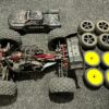 arrma kraton 1/8 exb met hobbywing xr8 pro + brushless motor + savox servo + 3 sets met banden en velgen (zonder zender en ontvanger)!