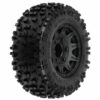 proline 1/10 badlands f/r 2.8" mt tires mounted 12mm/14mm black raid (2) (12mm wielmeenemers / 14mm wielmeenemers)